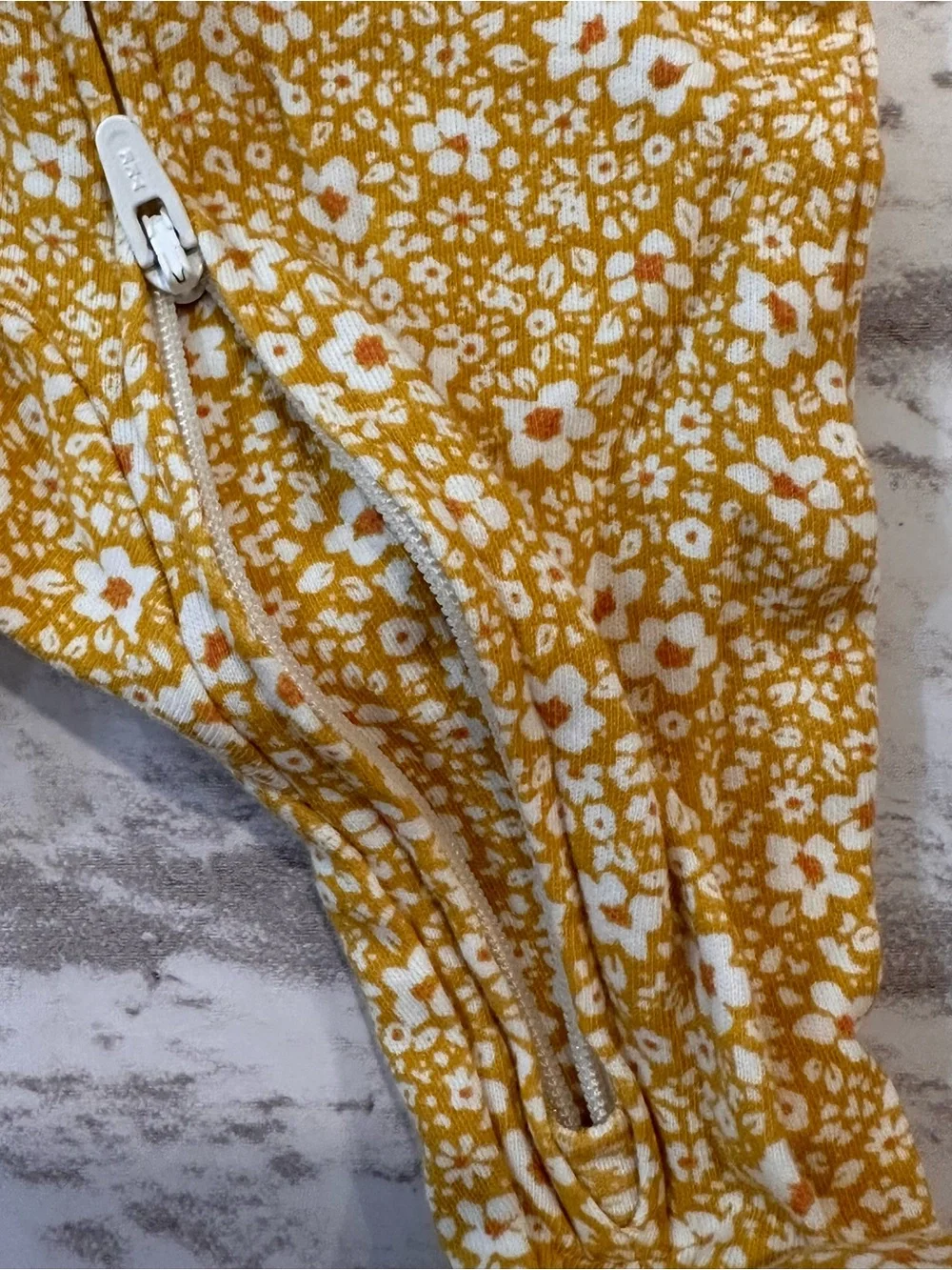 Carter's Yellow Floral 'Little Sister' Footed One-Piece